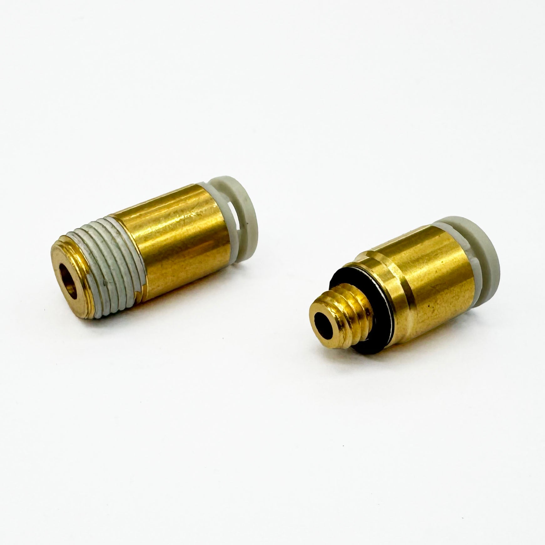 6mm Push Fittings - M6 on the right and 1/8NPT on the left
