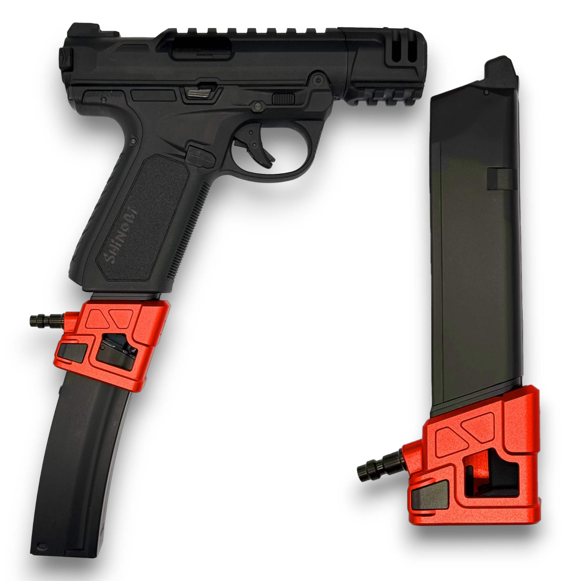 T1P MP5 HPA Adapter for APP/GLK in red with AAP mag and RIF