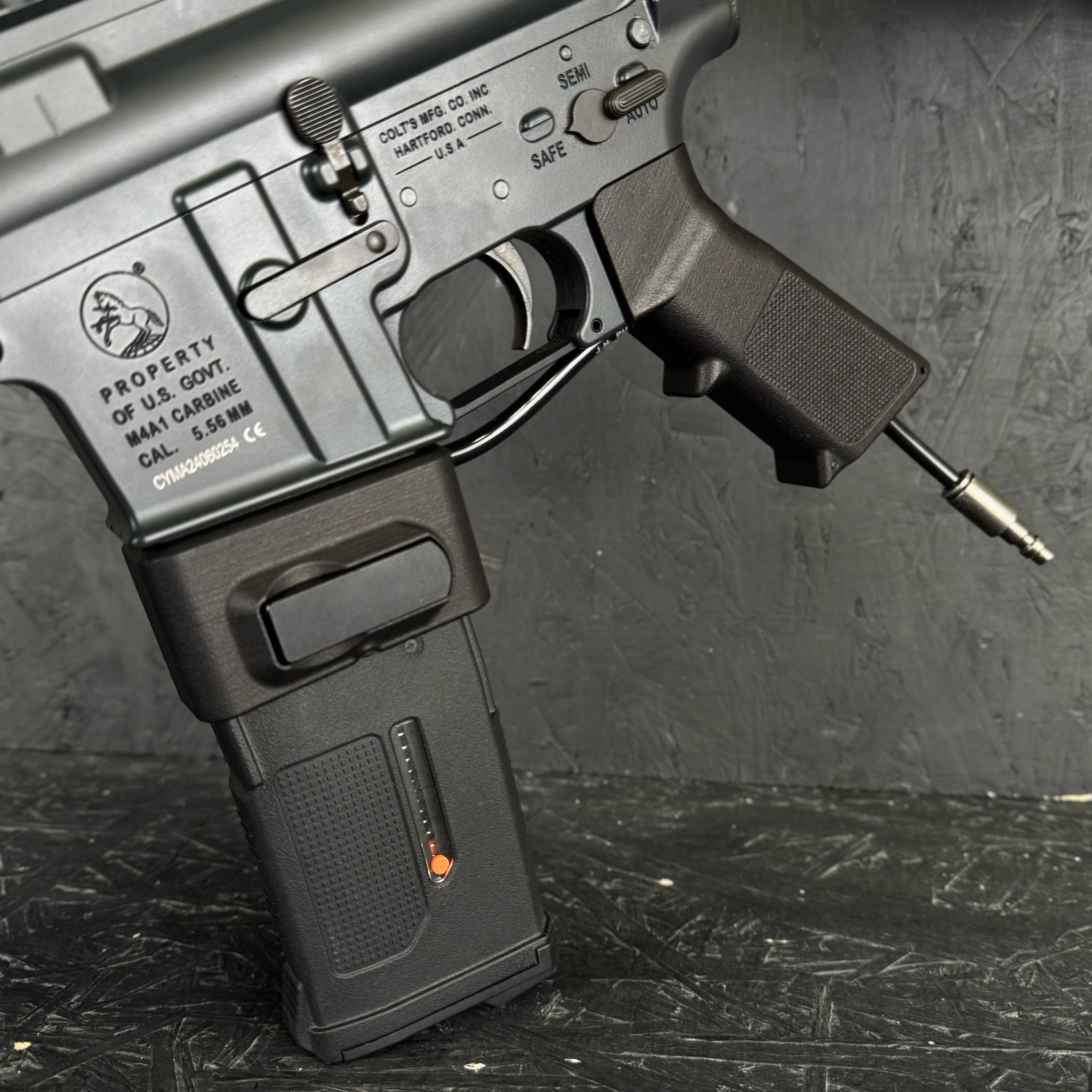 Photo of AIRTAC Retro HPA Grip in RIF with adapter