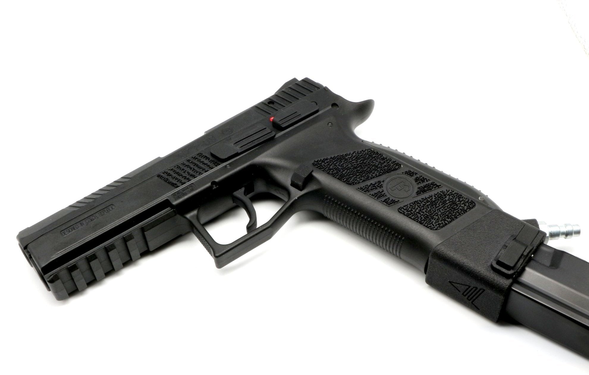 Photo of AIRTAC ASG / KWA CZ P-09 to MP5 HPA Adapter in RIF with magazine laying flat