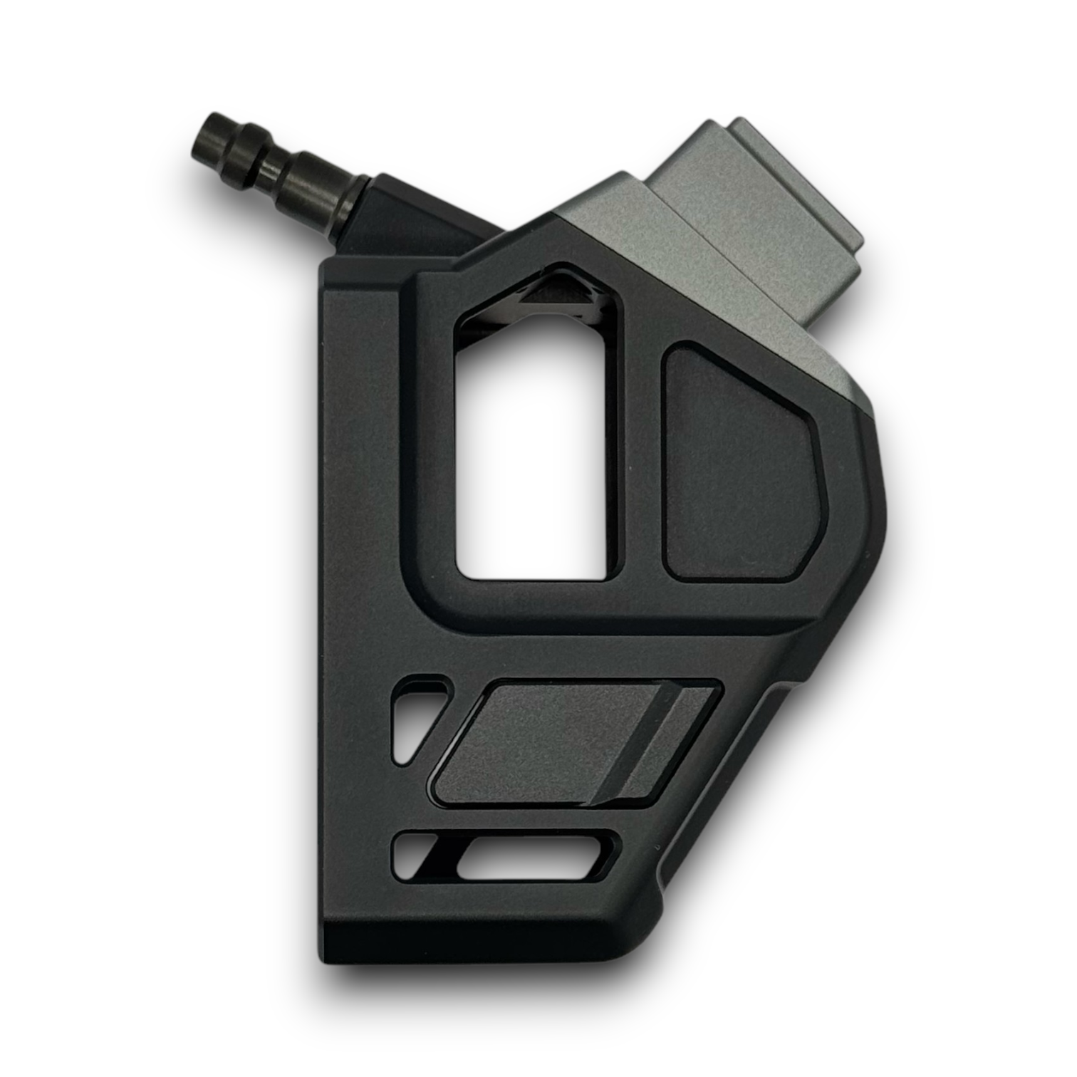 Photo of T1P CNC Angled HPA Adapter - GLK / AAP - gunmetal top, blue base, black catch