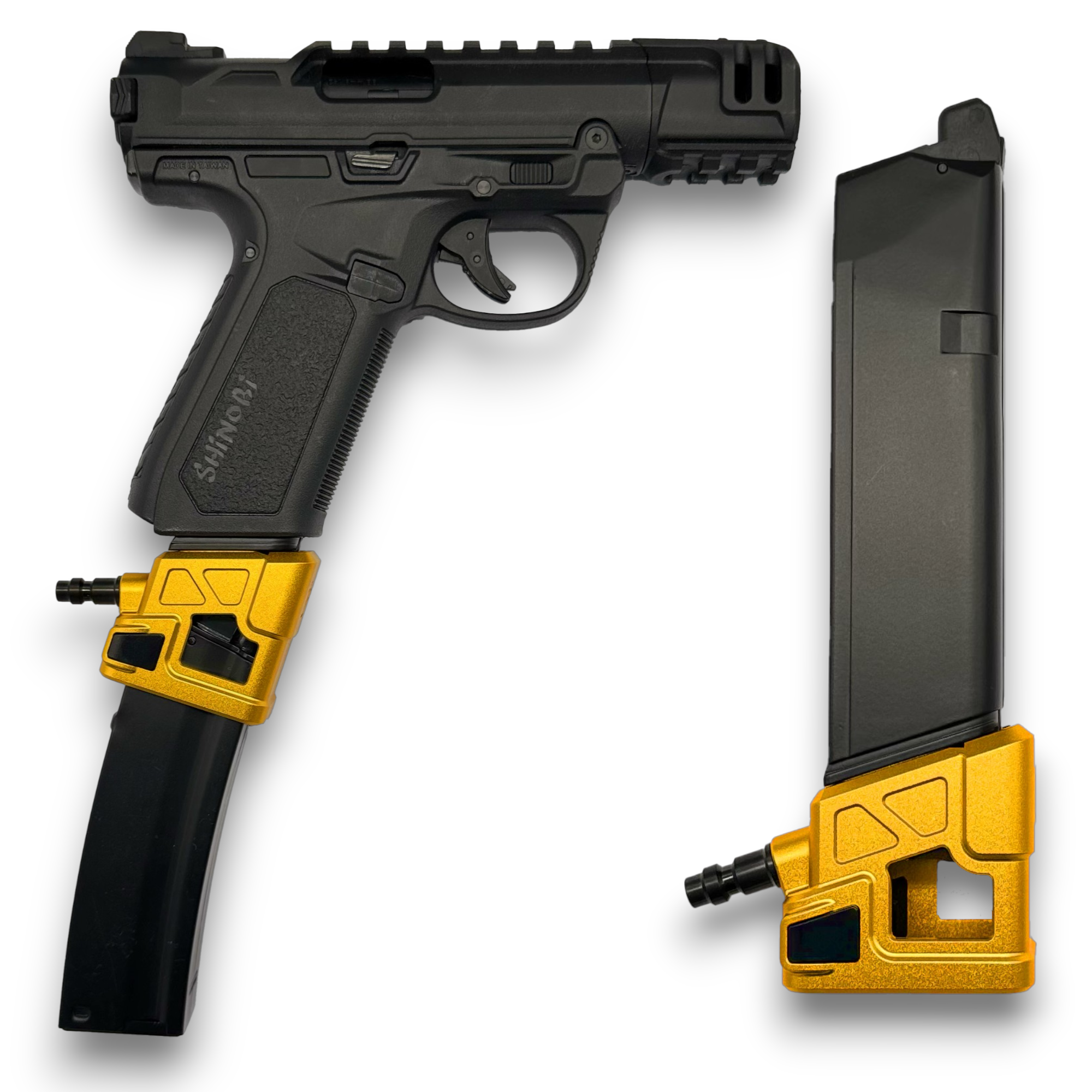 T1P MP5 HPA Adapter for APP/GLK in gold with AAP mag and RIF