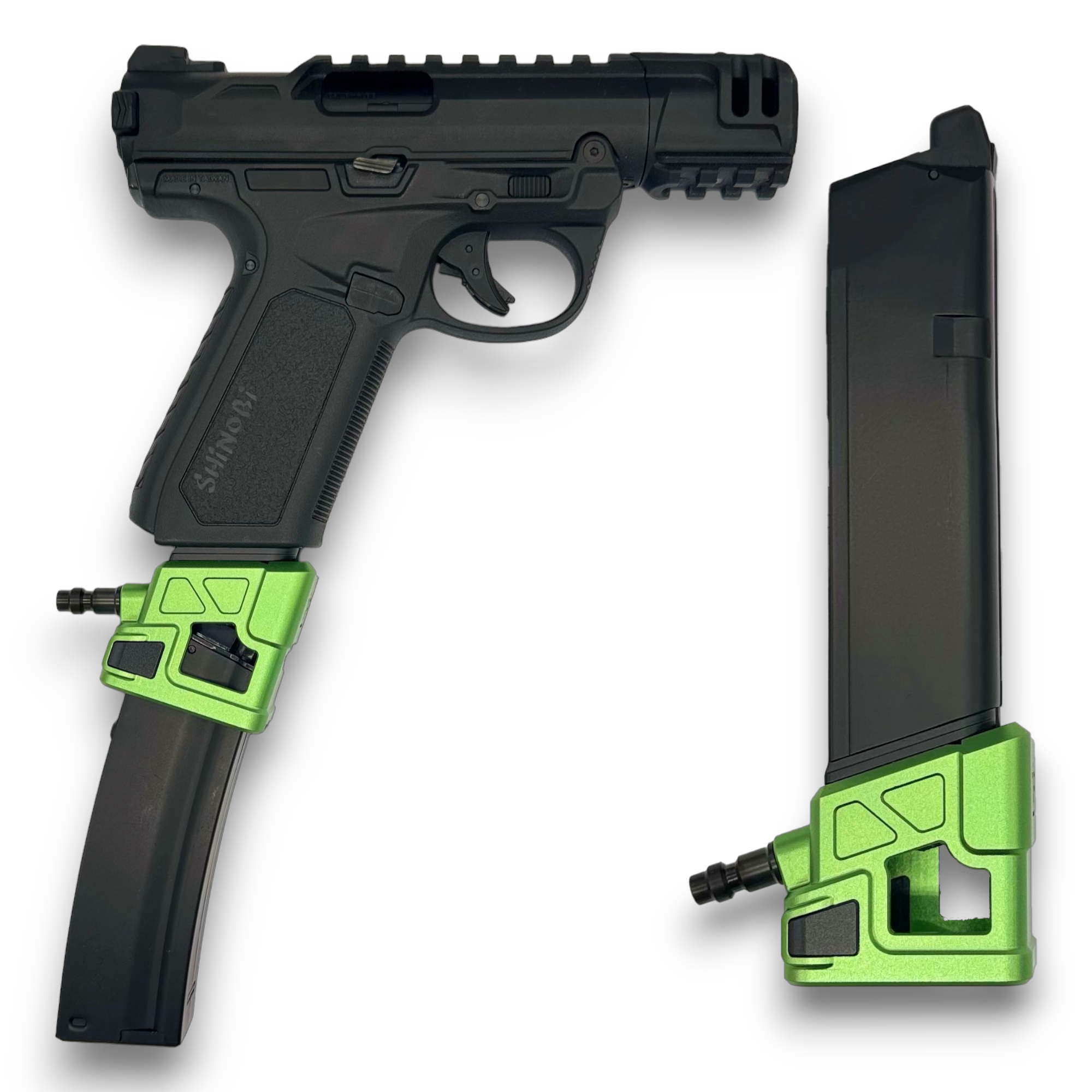 T1P MP5 HPA Adapter for APP/GLK in green with AAP mag and RIF