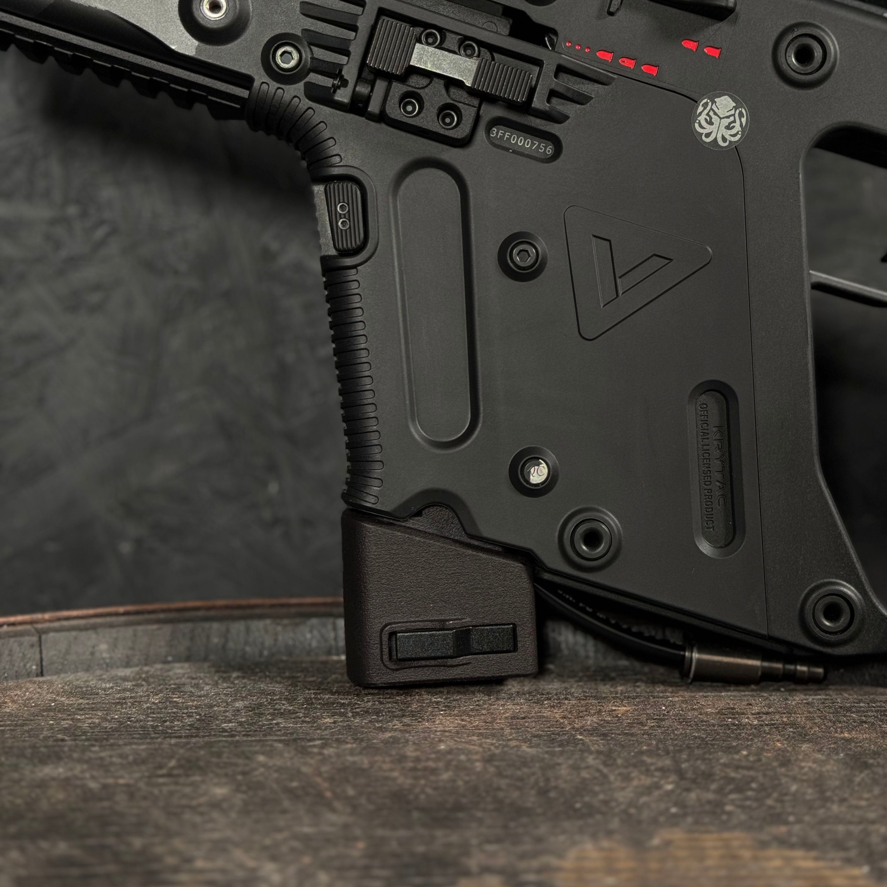 Close up photo of AIRTAC KWA Kriss Vector MP5 HPA Adapter in RIF