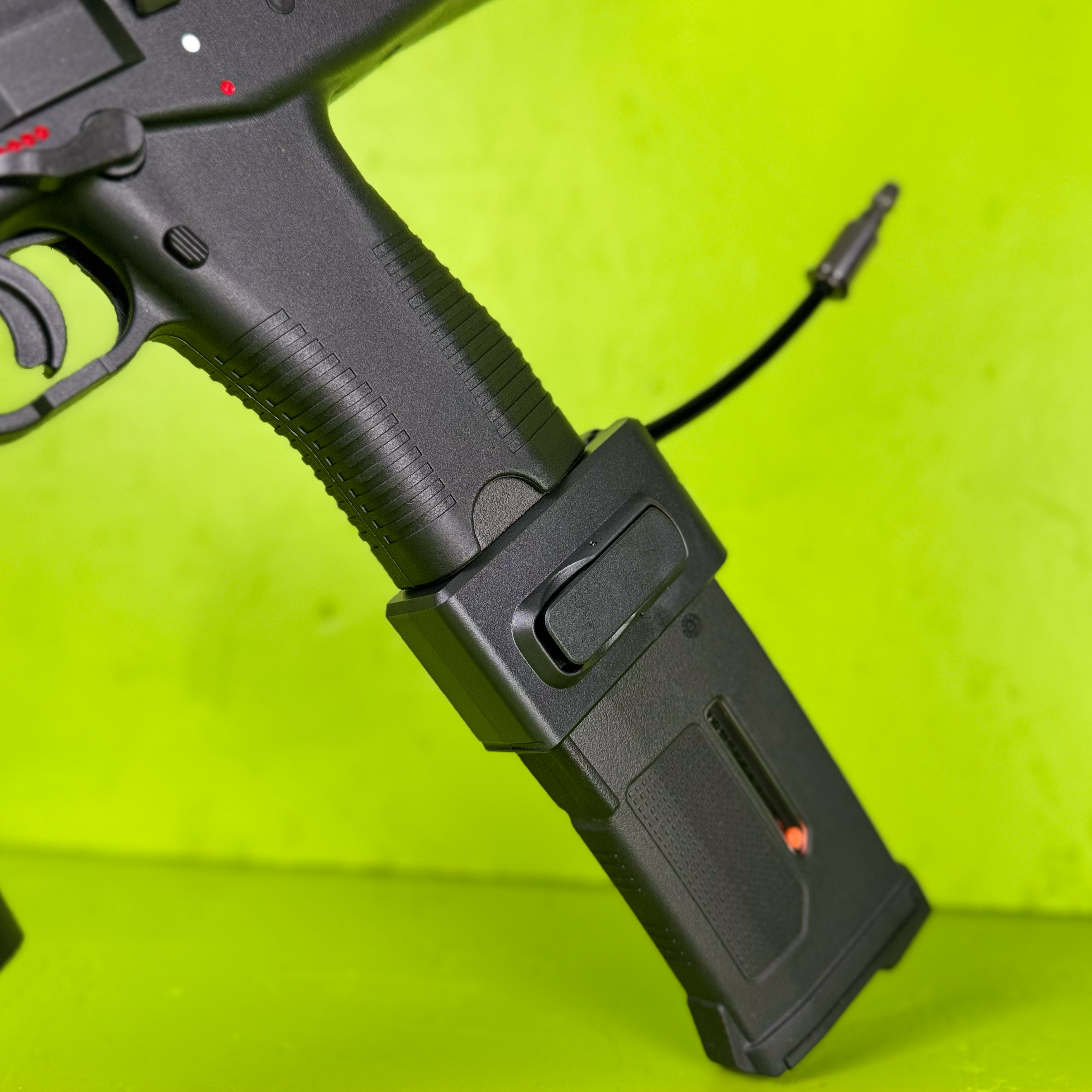 Photo of AIRTAC Maruyama MPIX TP9 MP9 HPA Adapter with M4 base in RIF with mag
