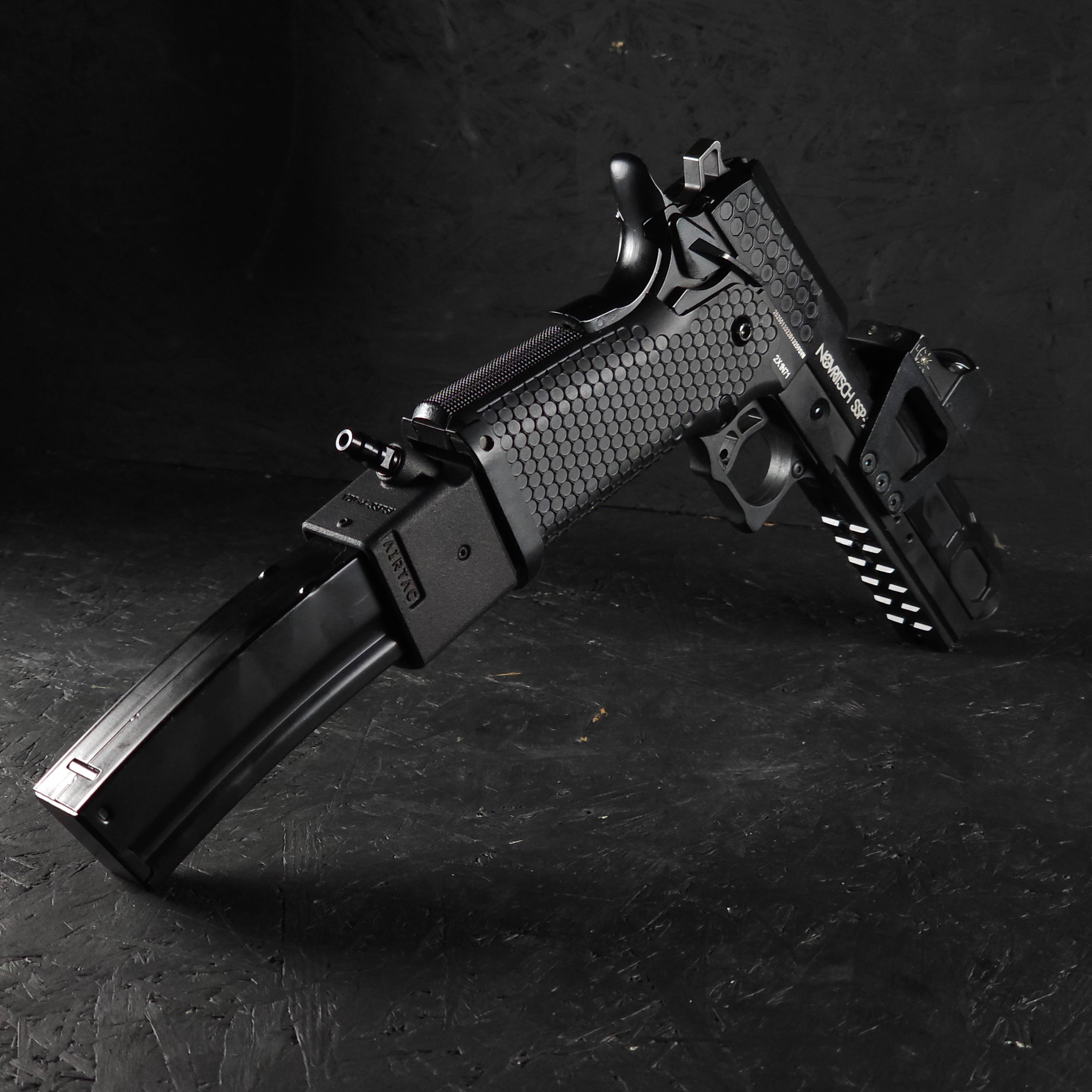 Photo of AIRTAC TM/WE Hi-Capa/Novritsch SSP1 SSP5 to MP5 HPA Adapter in RIF with short mag