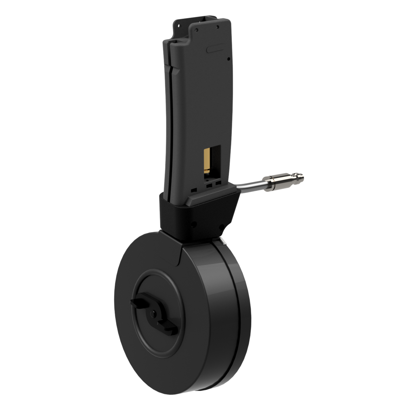 Rendered image of AIRTAC Tokyo Marui MP7 HPA Adapter (Modular) - PLUG AND PLAY with drum base and drum