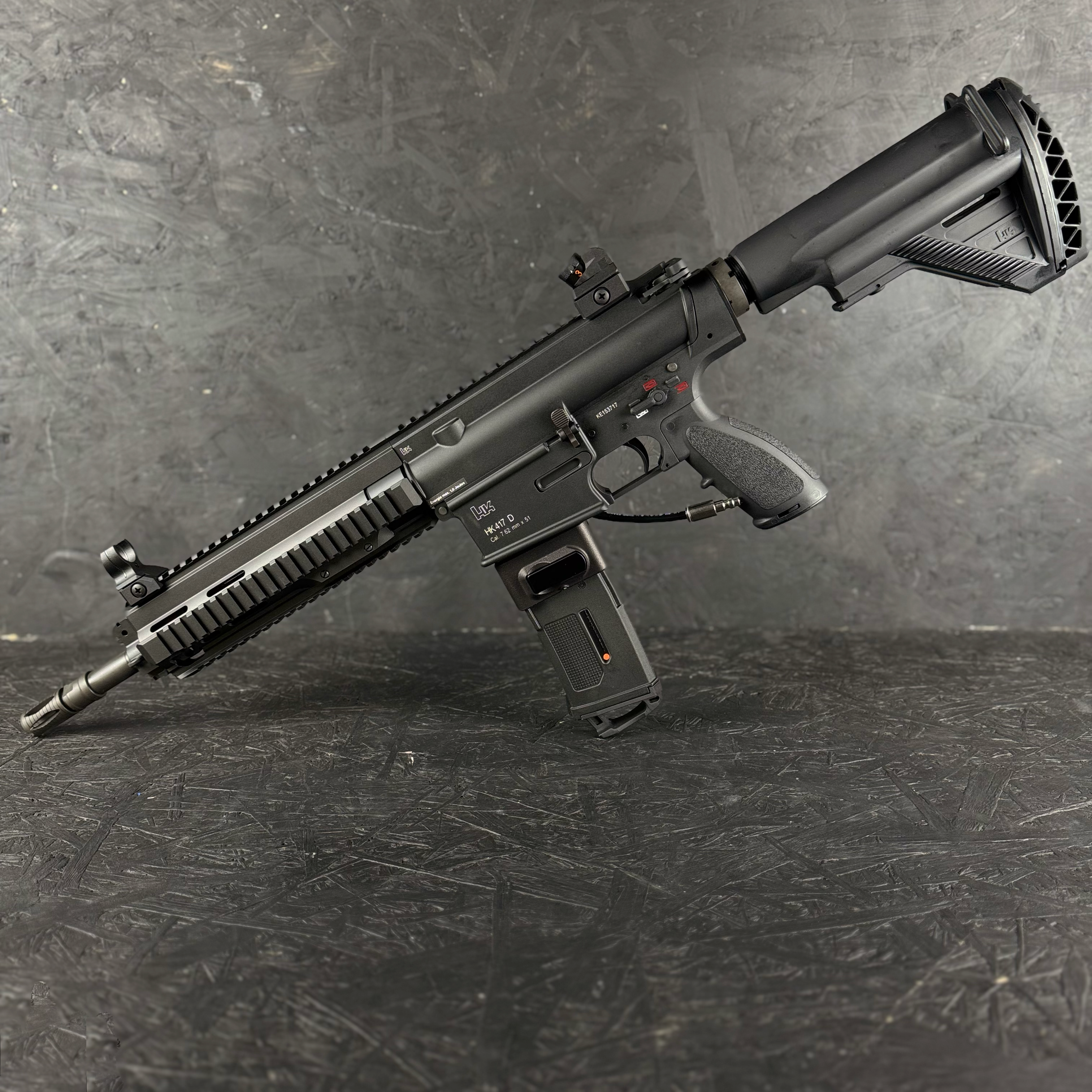 Photo of AIRTAC VFC 417 HPA Adapter with M4 magwell and magazine in RIF
