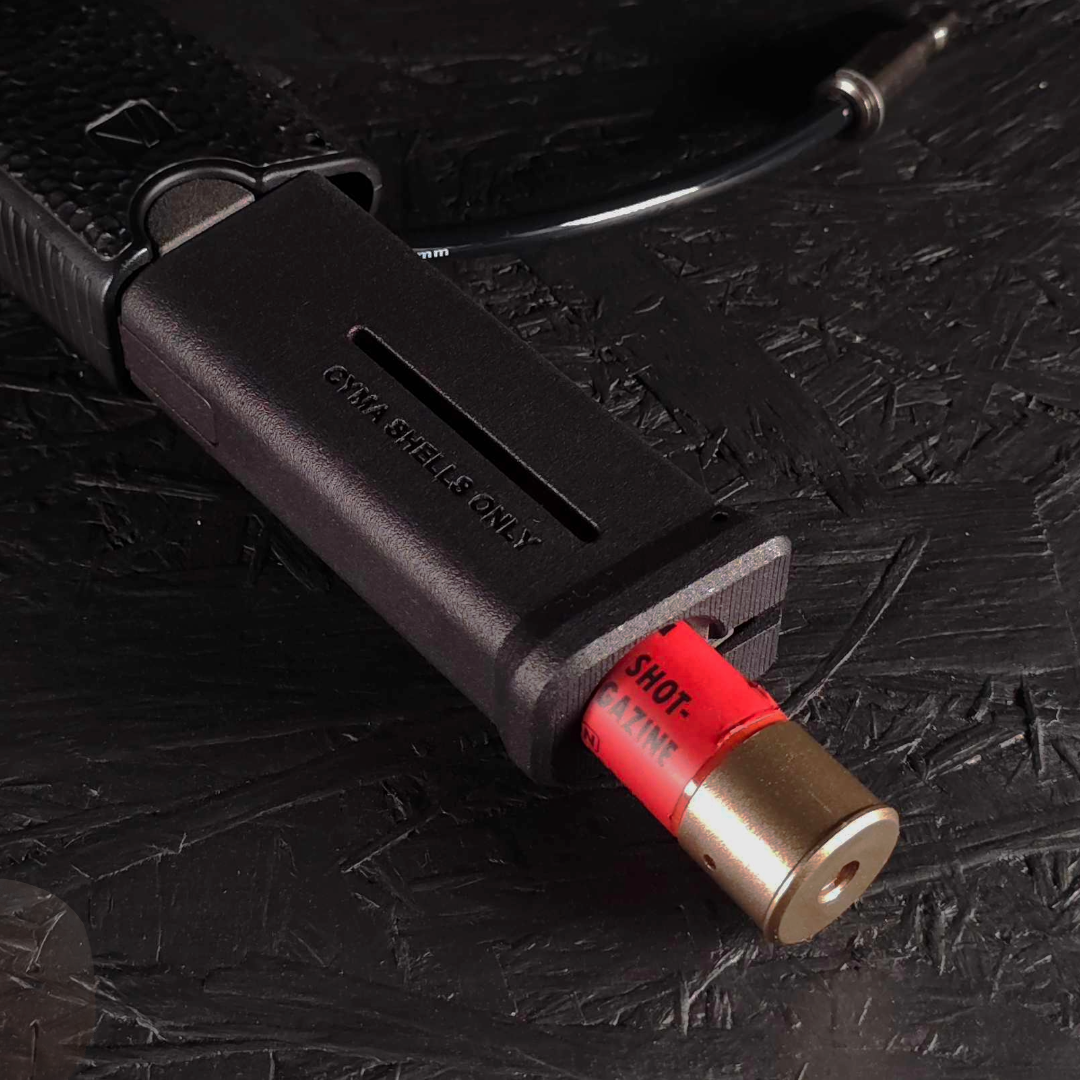 Close up photo of AIRTAC Vorsk VMP1/VMP2 HPA Adapter (Modular) in RIF with shotgun shell base